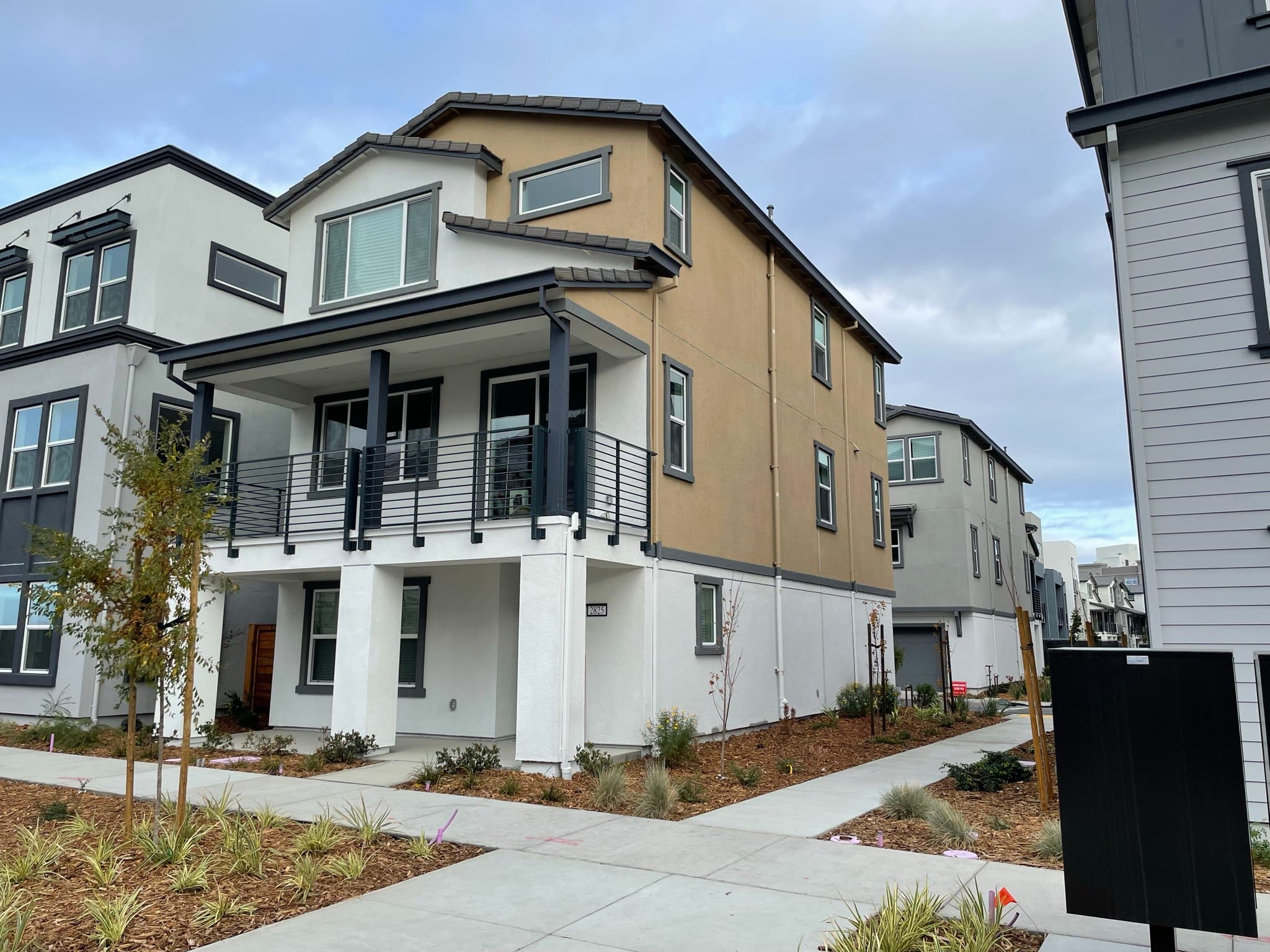 Front of the home with landscaping